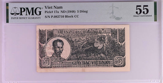 VIET NAM VIETNAM 5 Dong 1948 P 17a AU PMG 55