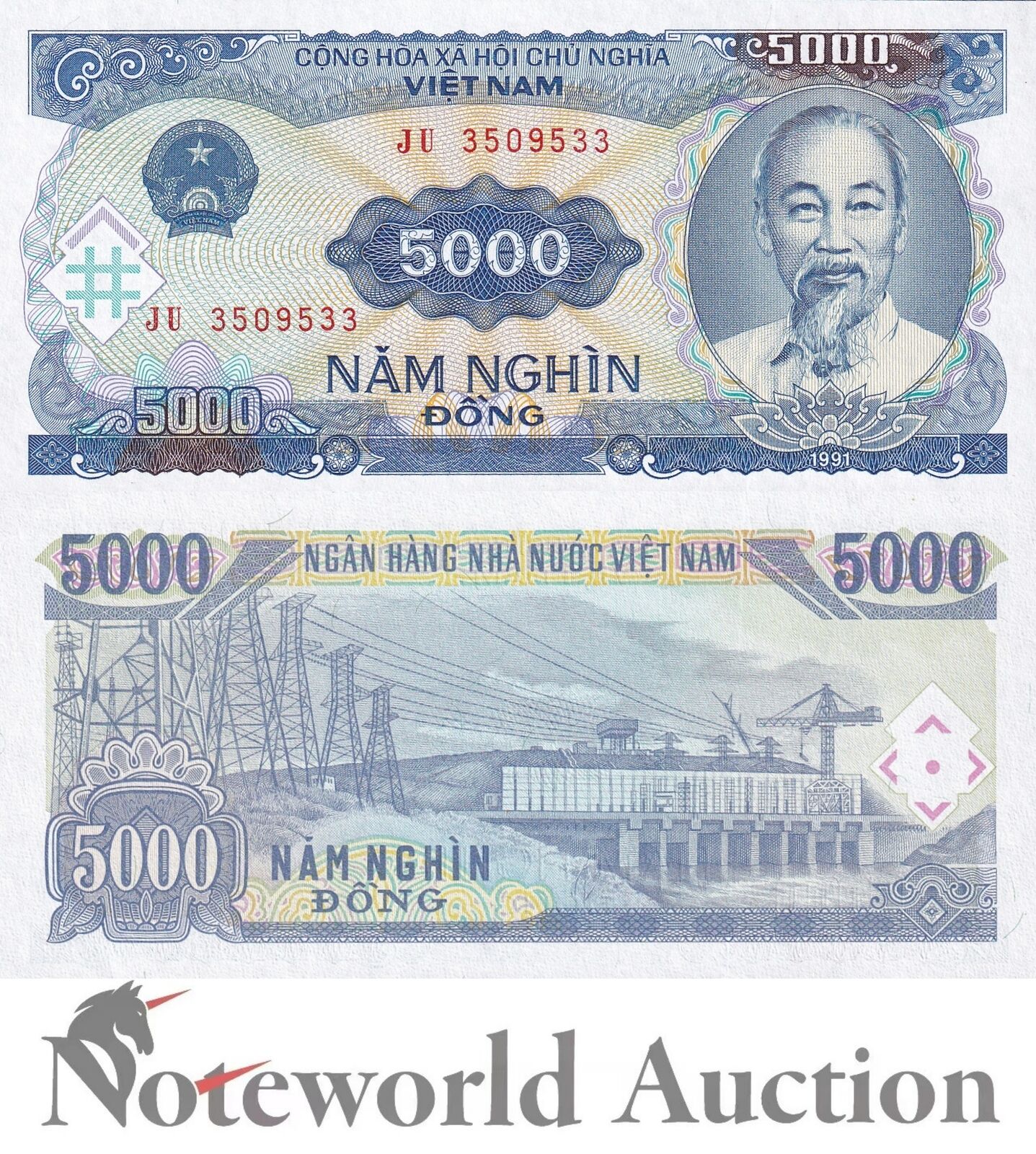 VIET NAM VIETNAM 5000 Dong 1991 P 108 UNC