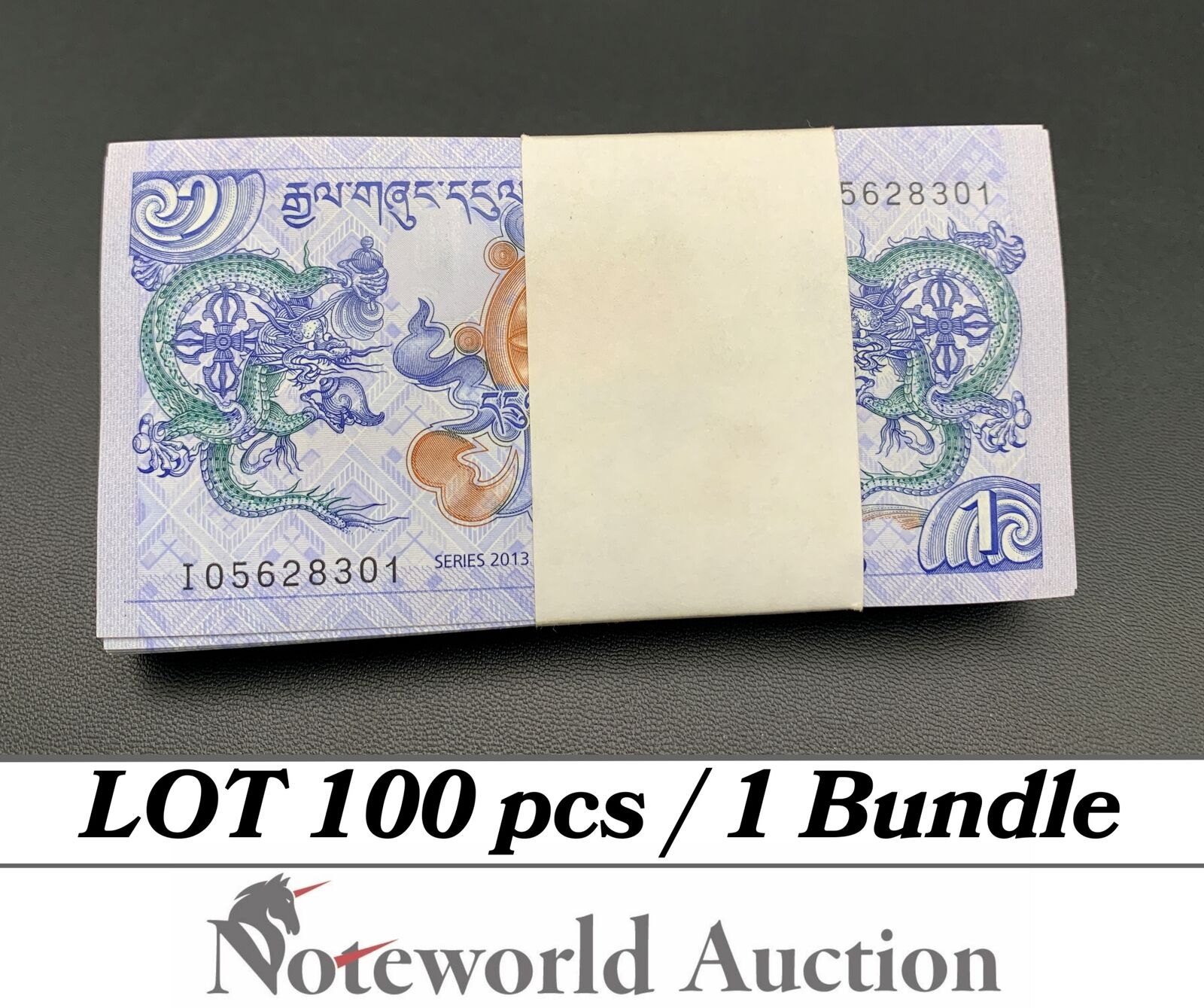 BHUTAN Lot 100 pcs Bundle - 1 Ngultrum 2013 2019 P 27 Random Year UNC