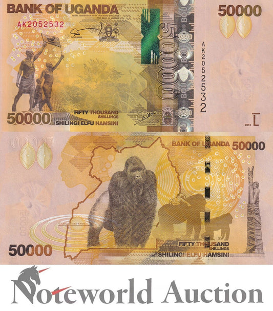 UGANDA 50000 Shillings 2013 P 54b UNC