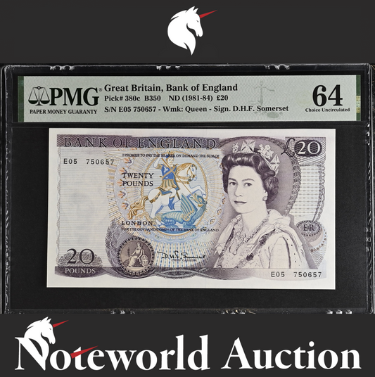 Great Britain Bank of England 20 Pounds ND (1981-84) P 380c UNC PMG 64