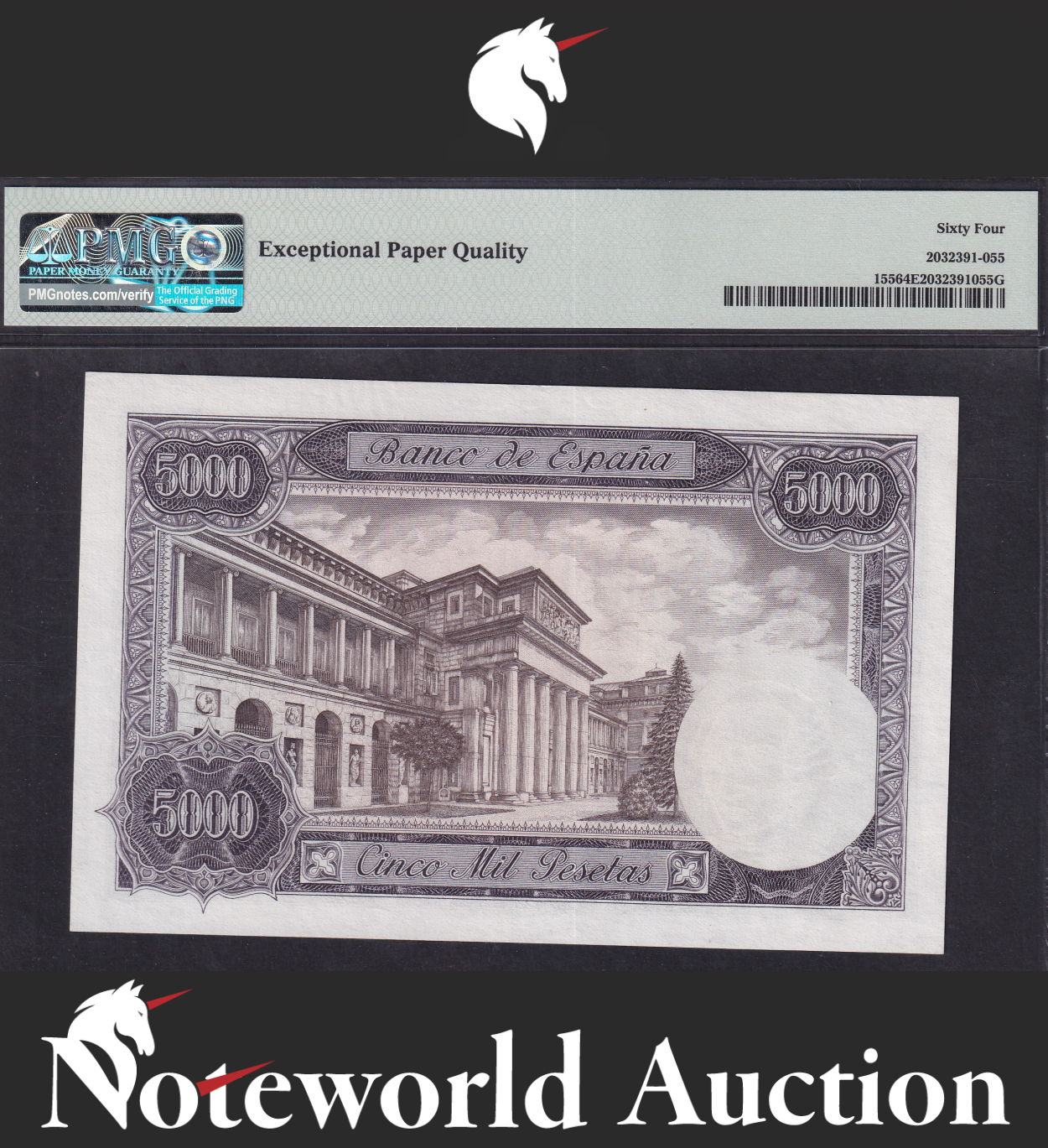 SPAIN Banco de Espa 5000 Pesetas 1976 (ND 1978) P 155 UNC PMG 64 EPQ