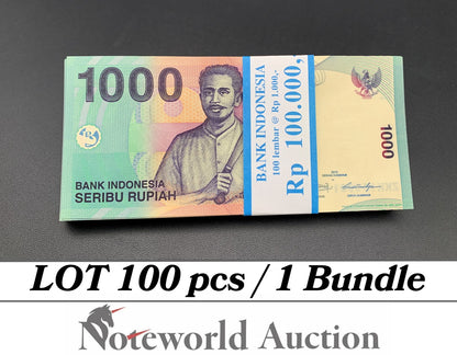 INDONESIA 1000 Rupiah 2013 P 141m Lot 100 pcs Bundle UNC