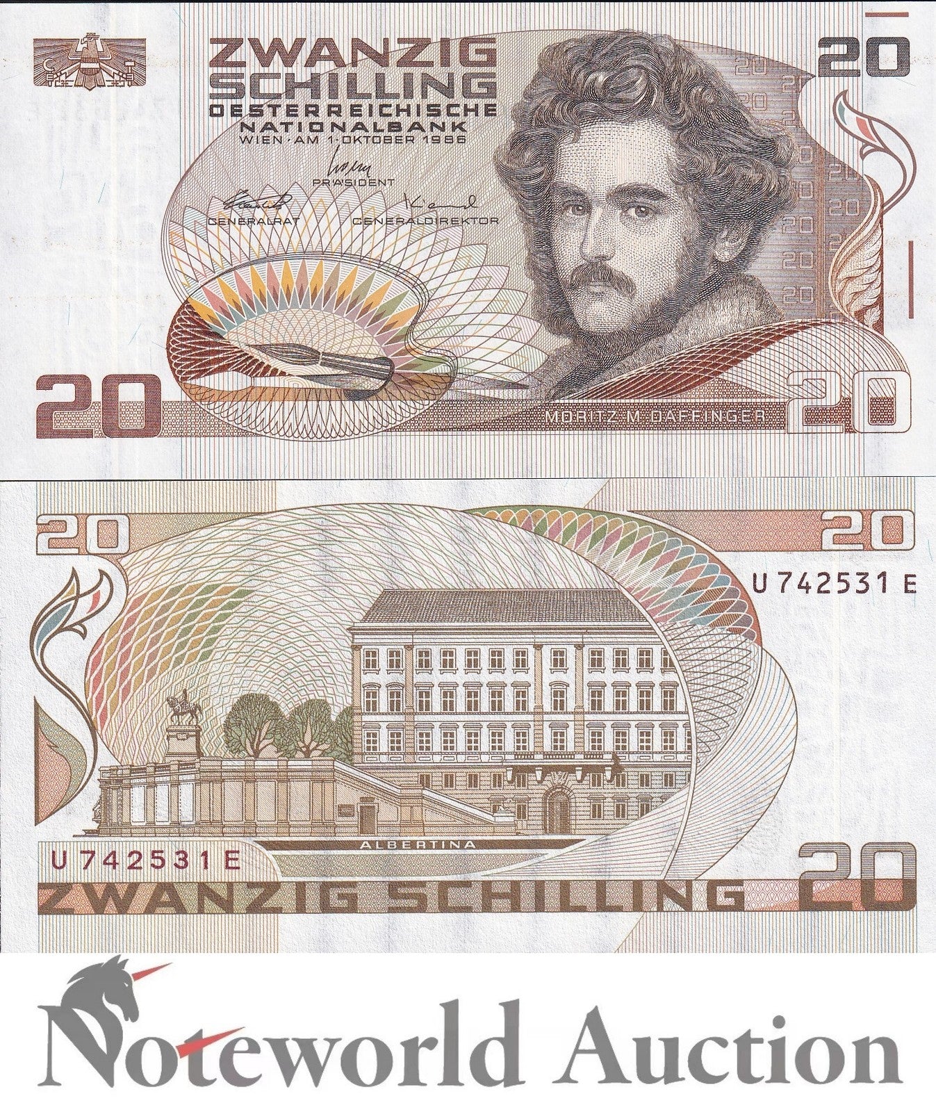 AUSTRIA 20 Schilling 1986 P 148 UNC