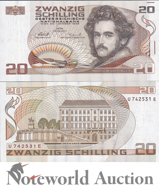 AUSTRIA 20 Schilling 1986 P 148 UNC
