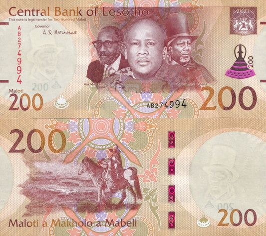 LESOTHO 200 Maloti 2021 P 30 UNC