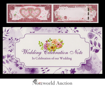 Australia 100 Cents Silver Reserve of the Moon Wedding Celebration Note W/F UNC