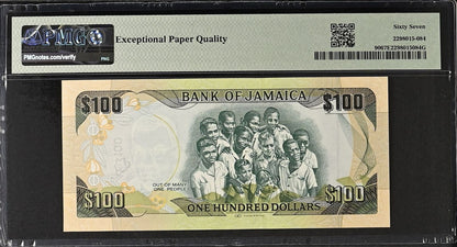 Jamaica Commemorative 100 Dollars 2012 P 90 UNC PMG 67 EPQ