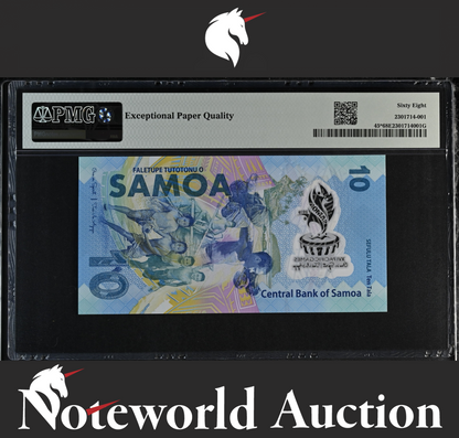 Samoa COMM. 10 Tala 2019 P 45* Polymer Replacement ZZ UNC PMG 68 EPQ TOP POP