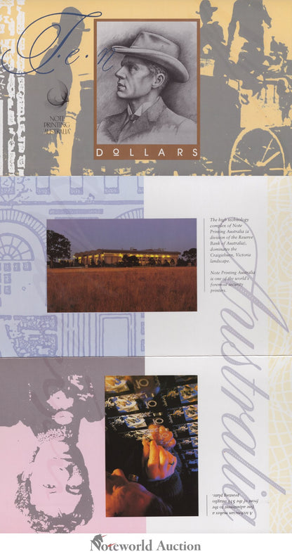 AUSTRALIA 10 Dollars 1991 1993 P 45g 52a Paper Polymer With Folder Set 2 pcs UNC