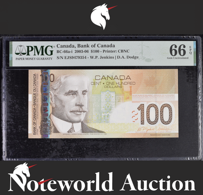 Canada, Bank of Canada $100 2004 / 2006 BC-66a-i UNC PMG 66 EPQ