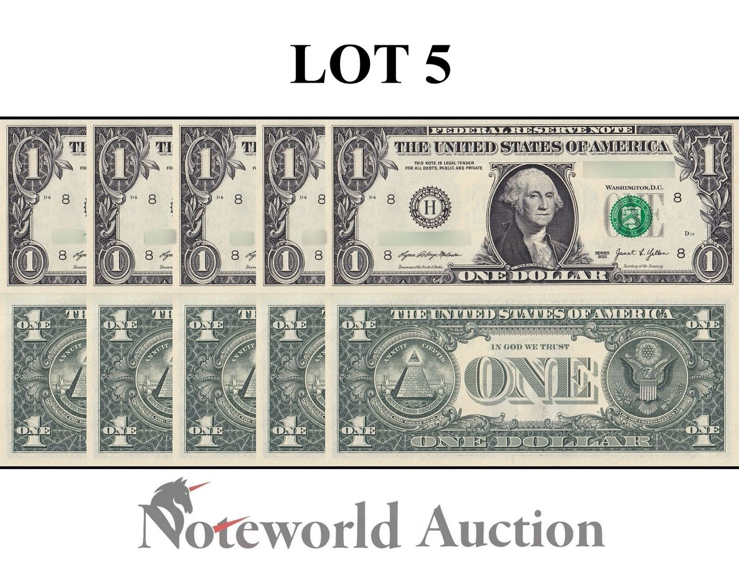 UNITED STATES USA Lot 5 pcs 1/20 Bundle - 1 2021 P 549 ''H'' St. Louis MO UNC