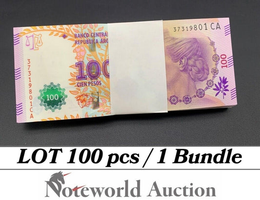 ARGENTINA 100 Pesos ND 2012 P 358c Commemorative Lot 100 pcs Bundle UNC