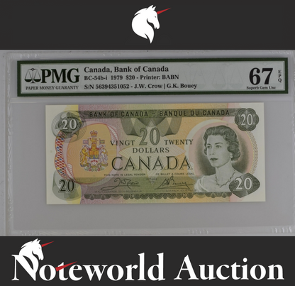 Canada Bank of Canada $20 1979 BC-54bi UNC PMG 67 EPQ TOP POP