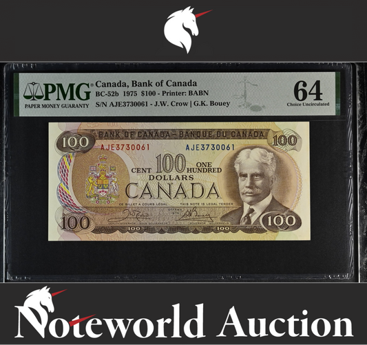 Canada Bank of Canada $100 1975 BC-52b UNC PMG 64