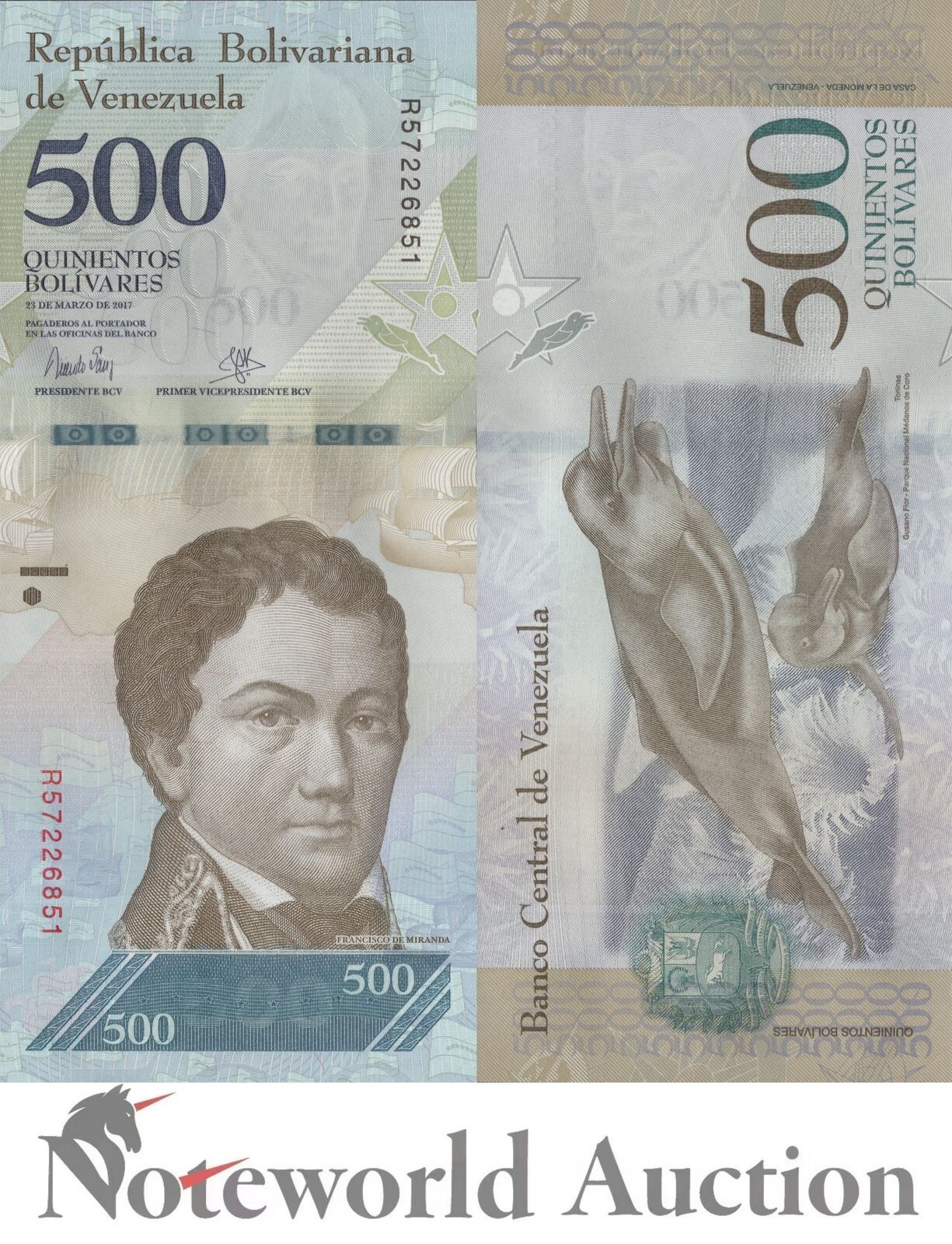 VENEZUELA 500 Bolivares 2017 P 94b UNC