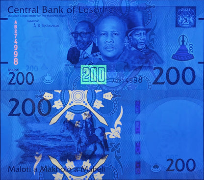 LESOTHO 200 Maloti 2021 P 30 UNC