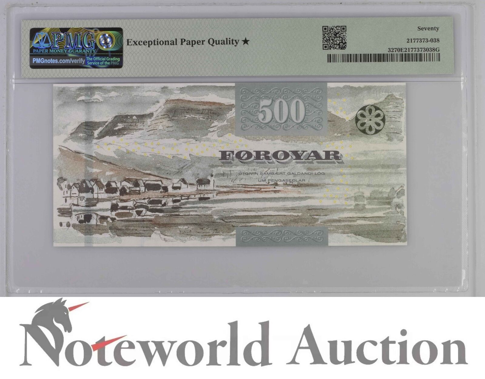 Faeroe Islands 500 Kronur 2011 P 32 Gem UNC TOP POP PMG 70 EPQ Extra Star