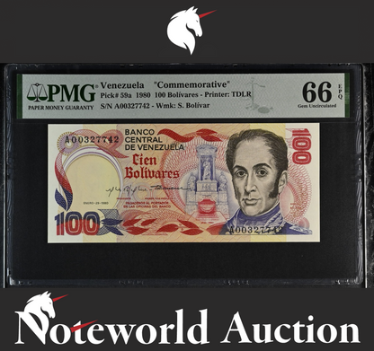 Venezuela Commemorative 100 Bolívares 1980 P 59a UNC PMG 66 EPQ