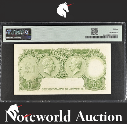 Commonwealth of Australia Reserve Bank 1 Pound ND (1961-65) P 34a VF PMG 30