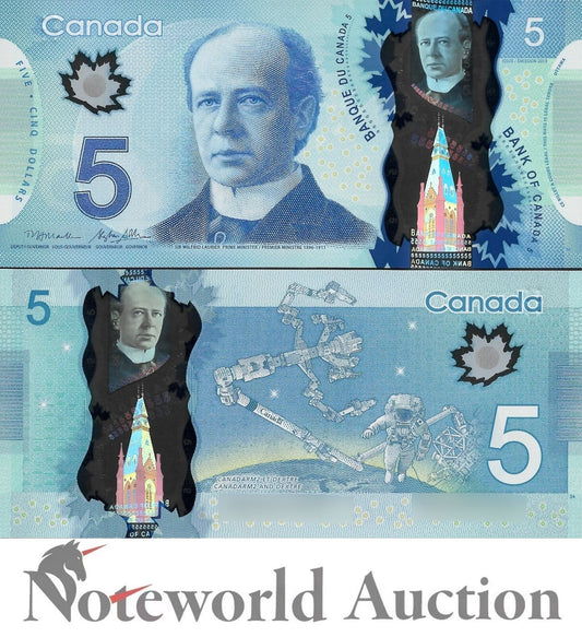 CANADA 5 Dollars 2013 P 106b BC-69b Polymer Macklem & Stephen Poloz UNC