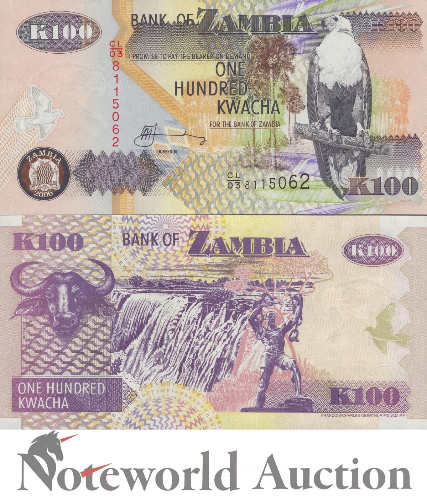 ZAMBIA 100 Kwacha 2006 P 38f UNC