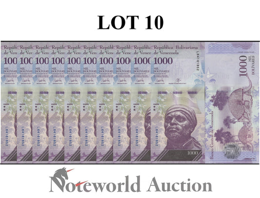 VENEZUELA 1000 Bolivares 2017 P 95b Lot 10 pcs 1/10 Bundle UNC