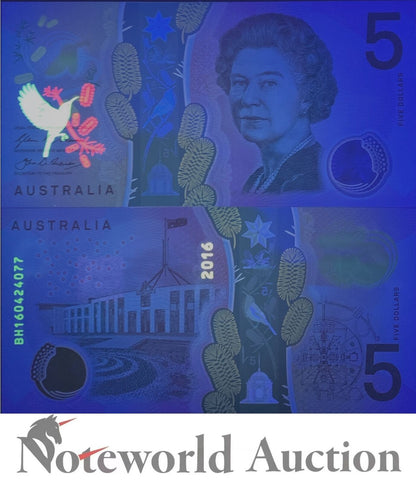 AUSTRALIA 5 Dollars 2016 P 62 Polymer Queen Elizabeth ll UNC