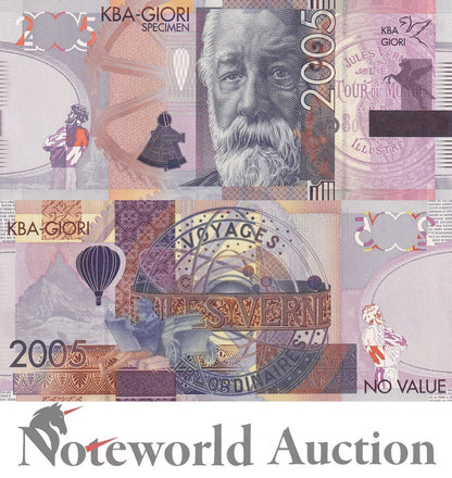 KBA GIORI TEST NOTE - 2005 Advertising note Specimen  Jules Verne Type 1