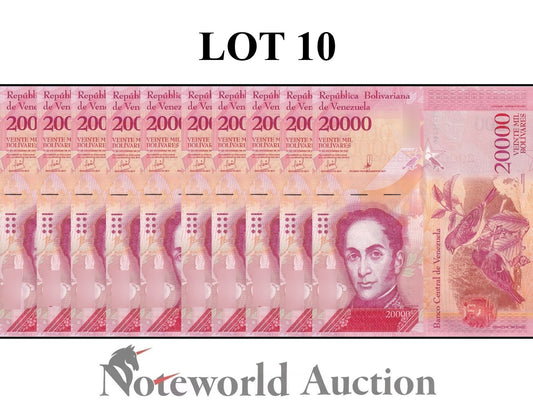 VENEZUELA 20000 Bolivares 2017 P 99b Lot 10 pcs 1/10 Bundle UNC