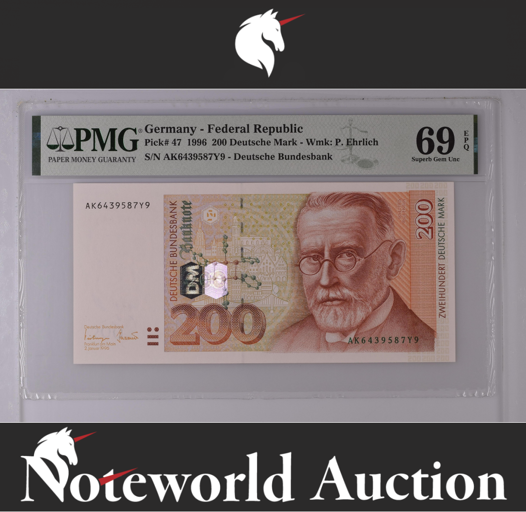 Germany Federal Republic 200 Deutsche Mark 1996 P 47 UNC PMG 69 EPQ TOP POP