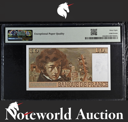 France Banque de France 10 Francs 1976-78 P 150c UNC PMG 68 EPQ 2nd TOP POP