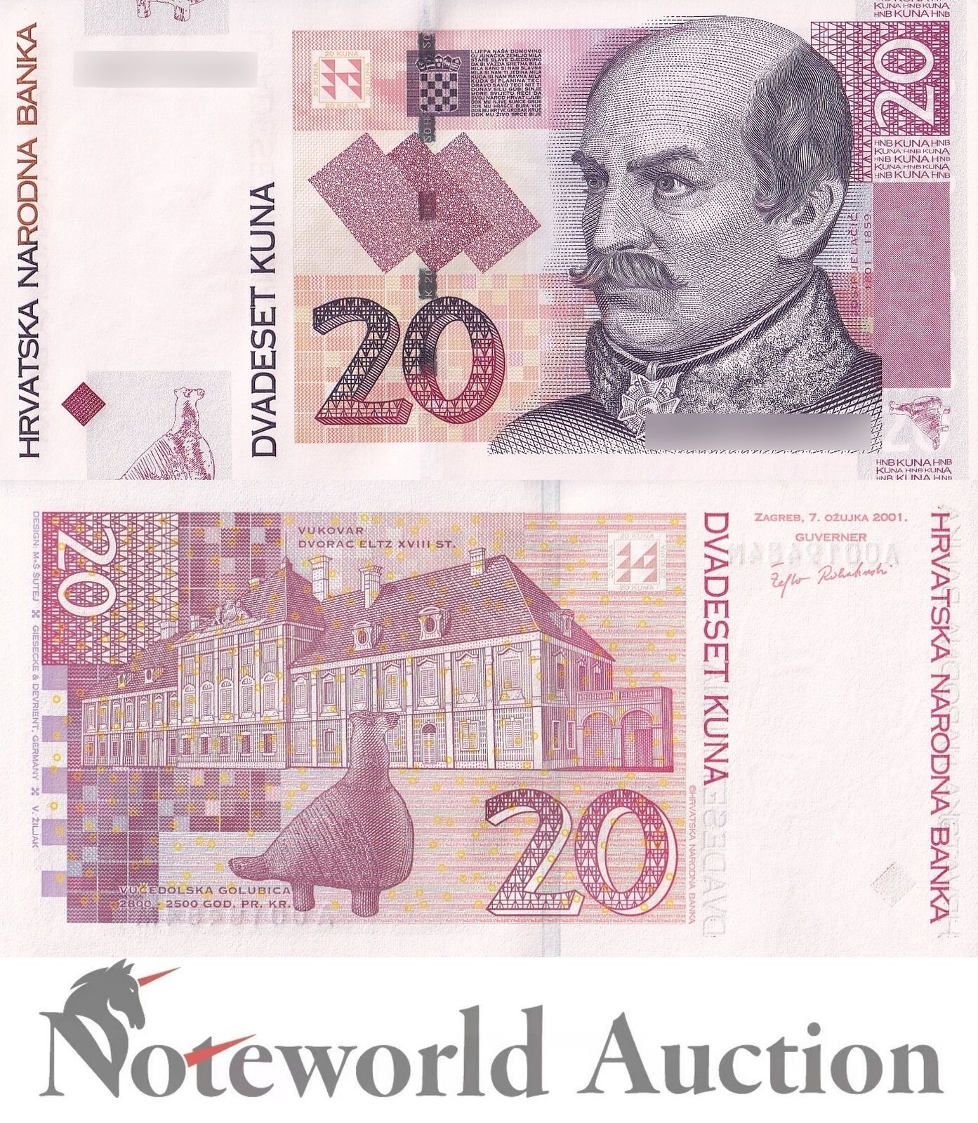 CROATIA 20 Kuna 2001 P 39a UNC