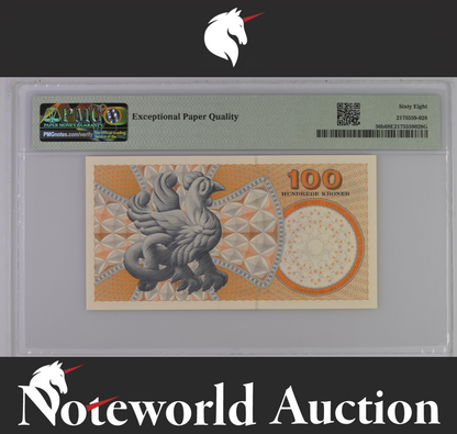 Denmark 100 Kroner 1999 P 56a Prefix A0-A2 UNC PMG 68 EPQ TOP POP