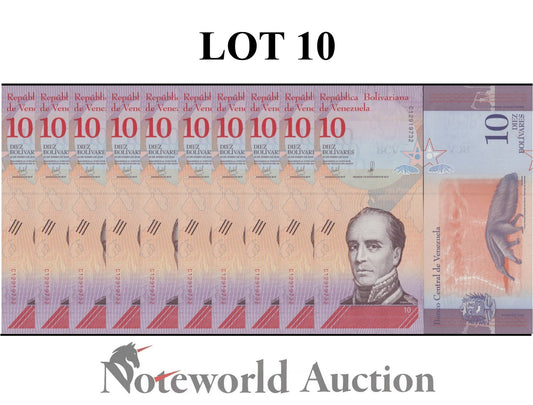 VENEZUELA 10 Bolivares 2018 P 103 Lot 10 pcs 1/10 Bundle UNC