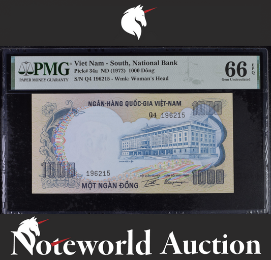 Viet Nam - South, National Bank, 1000 Dong ND (1972) P 34a UNC PMG 66 EPQ