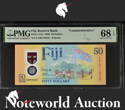 FIJI Commemorative 50 Dollars 2020 P 121a Polymer UNC PMG 68 EPQ