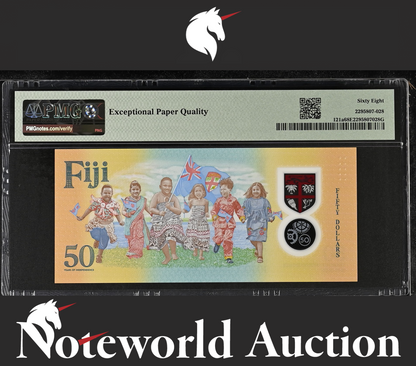 FIJI Commemorative 50 Dollars 2020 P 121a Polymer UNC PMG 68 EPQ 2nd TOP POP
