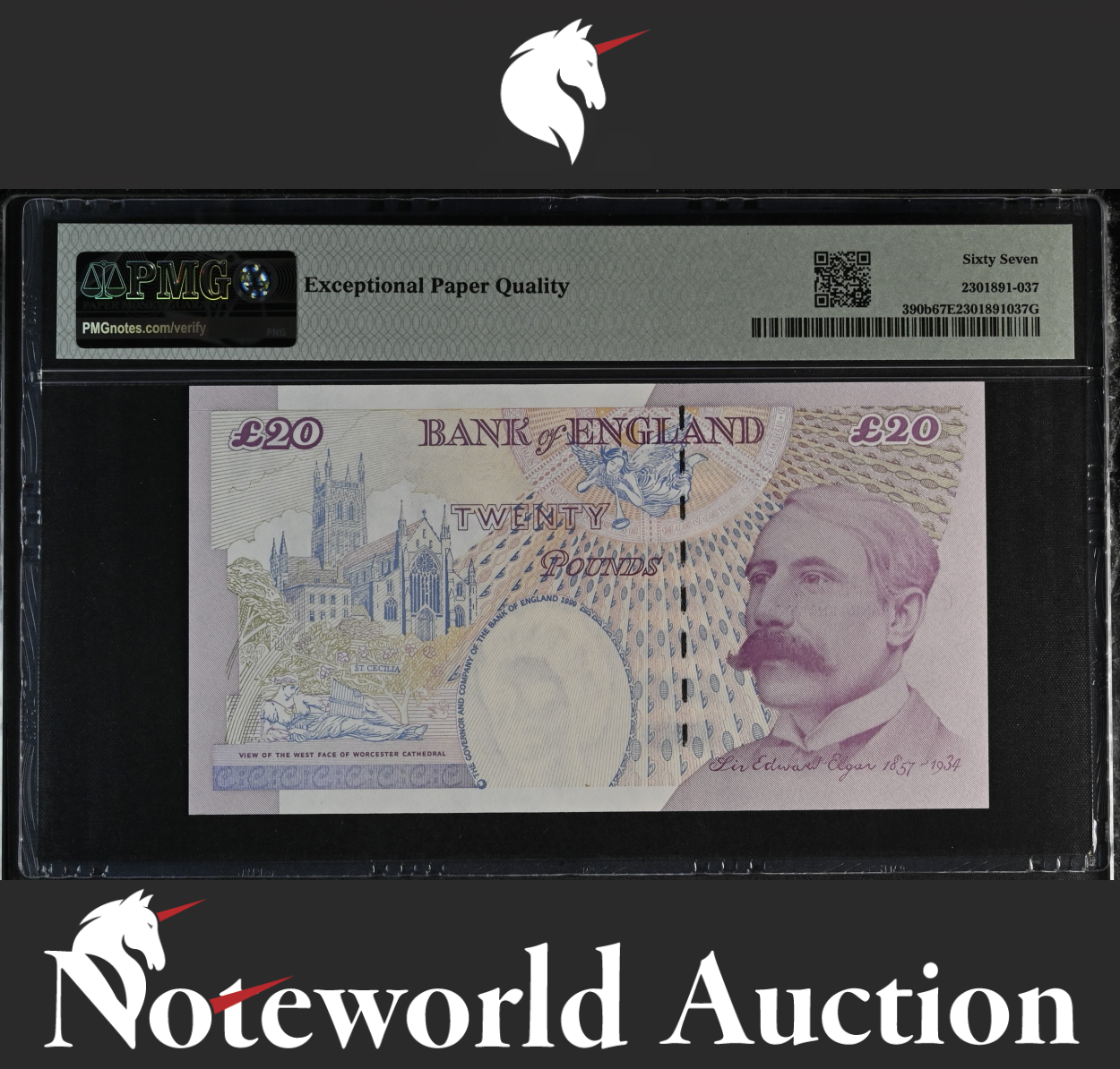 Great Britain Bank of England £20 1999 ND 2004 P 390b UNC PMG 67 EPQ 3rd TOP POP