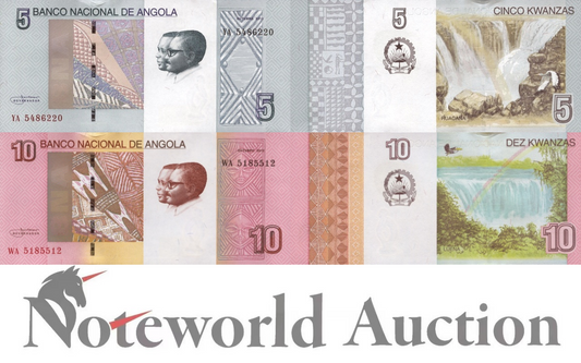 ANGOLA 5 10 Kwanzas 2012 P 151A 151B Set 2 pcs UNC