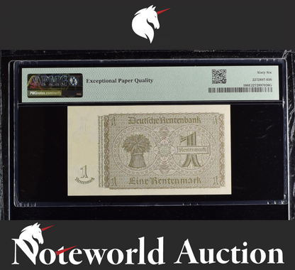 Germany Democratic Republic 1 Deutsche Mark 1948 P 1 UNC PMG 66 EPQ 3rd TOP POP