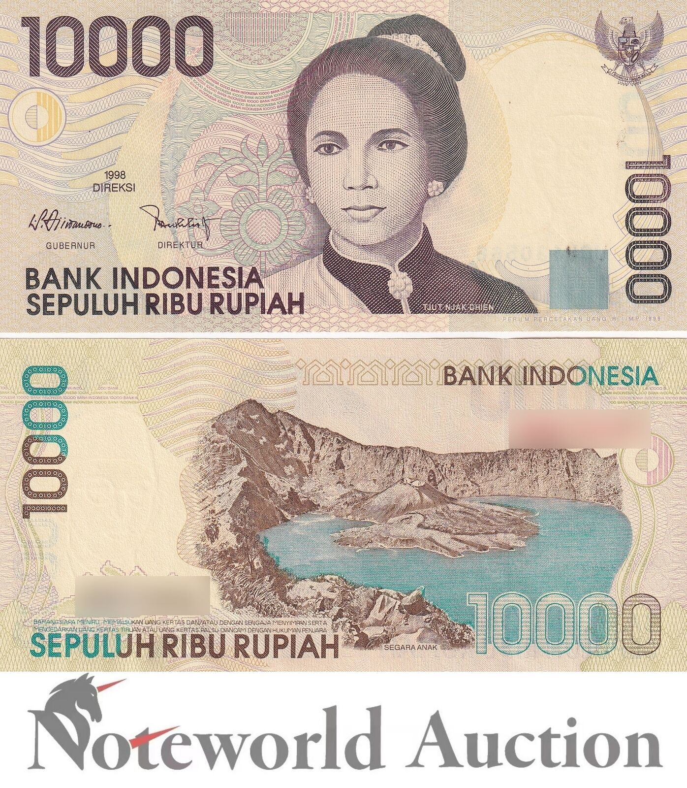 IDONESIA 10000 Rupiah 1998/1999 P 137b UNC