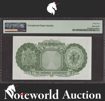 Bahamas Government of the Bahamas 4/- 1936 (ND 1963) P 13d UNC PMG 64 EPQ