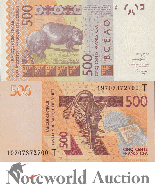 WEST AFRICAN STATES TOGO 500 Francs CFA 2019 P 819T Code Letter T UNC