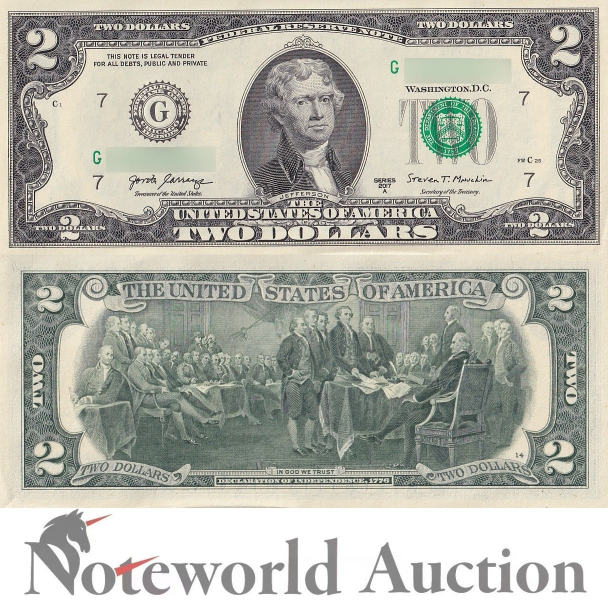 UNITED STATES USA 2 2017A P 545 ''G'' Chicago IL Lot 5 pcs 1/20 Bundle UNC