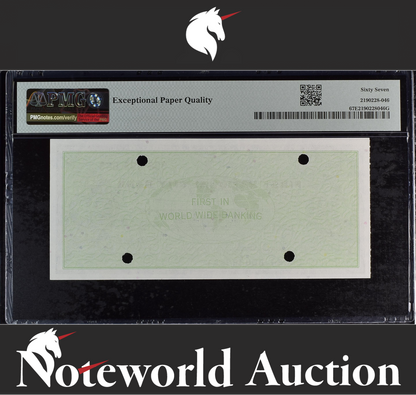 First National City Corp Travel Cheque 10 1969 UNC PMG 67 EPQ