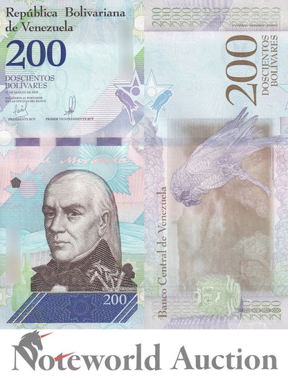 VENEZUELA 200 Bolivares 2018 P 107 Lot 10 pcs 1/10 Bundle UNC