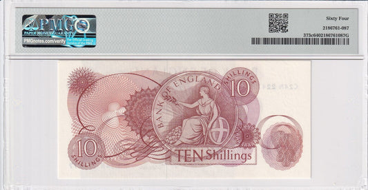 GREAT BRITAIN 10 Shillings 1966-70 P 373c Match last 3 Digit 777 UNC PMG 64