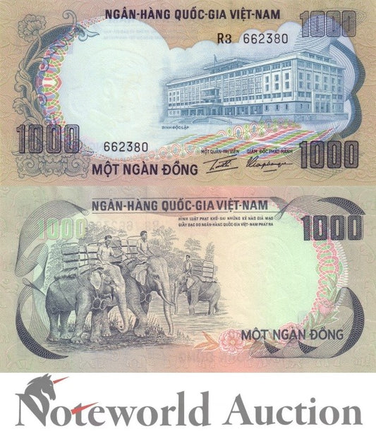 VIET NAM VIETNAM SOUTH 1000 Dong ND 1972 P 34 FOXING UNC