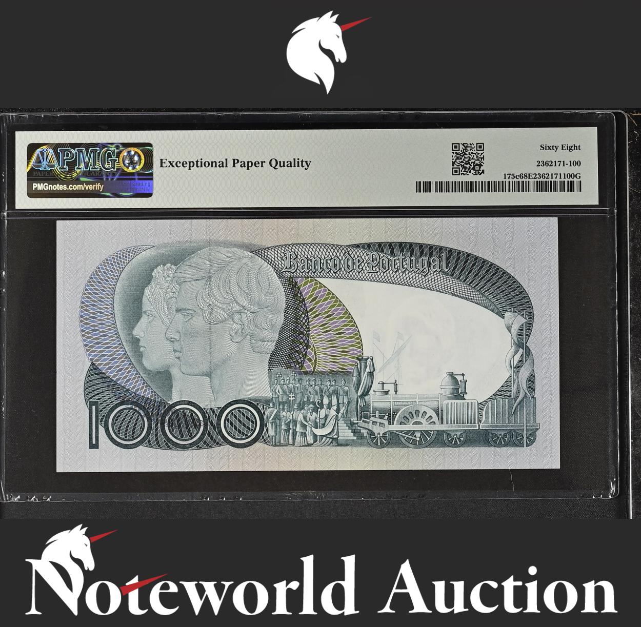 Portugal Banco de Portugal 1000 Escudos 1981 P 175c UNC PMG 68 EPQ TOP POP